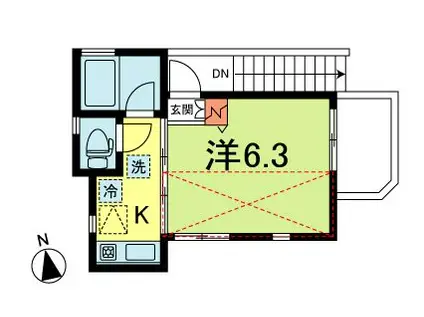 トラストハイム天沼(1K/2階)の間取り写真