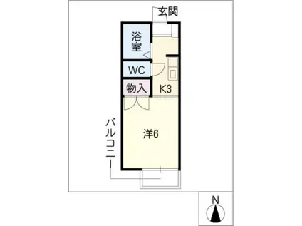 パストラルバンビ(1K/2階)の間取り写真