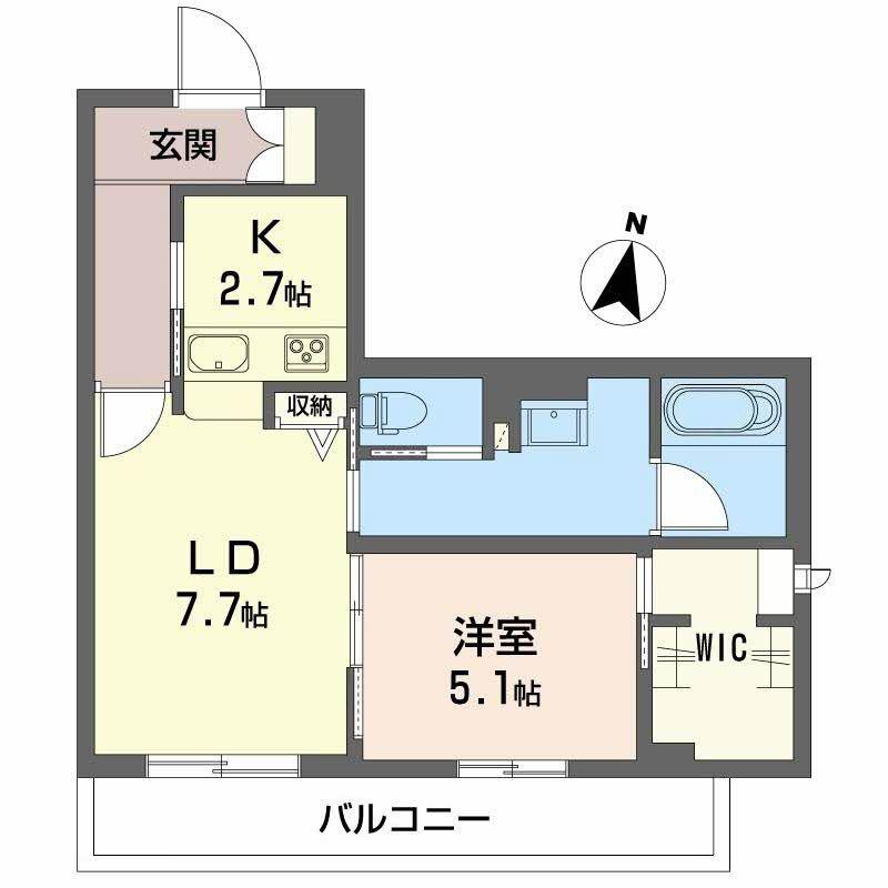 フォルビート八橋(1LDK/3階)の間取り写真
