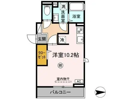 プライムガーデン今町(ワンルーム/3階)の間取り写真