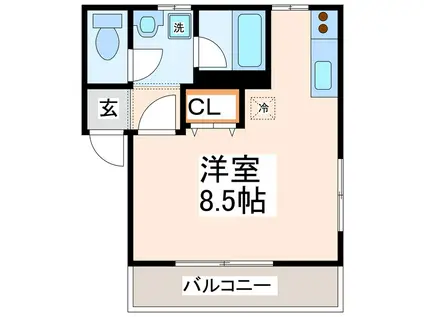 エフォート(ワンルーム/1階)の間取り写真