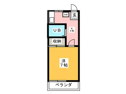メゾンBE-2(1K/2階)の間取り写真