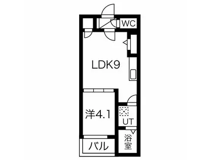 BELLハイツ守口(1LDK/2階)の間取り写真