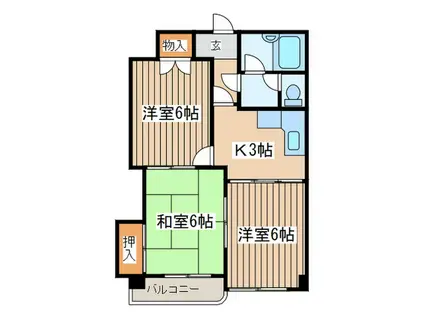 プリマベーラIII(3K/4階)の間取り写真