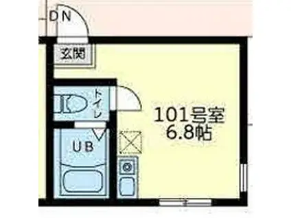 EN LA COLINA 小机(ワンルーム/1階)の間取り写真