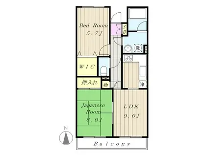 ガーデンピア桜ヶ丘(2LDK/3階)の間取り写真