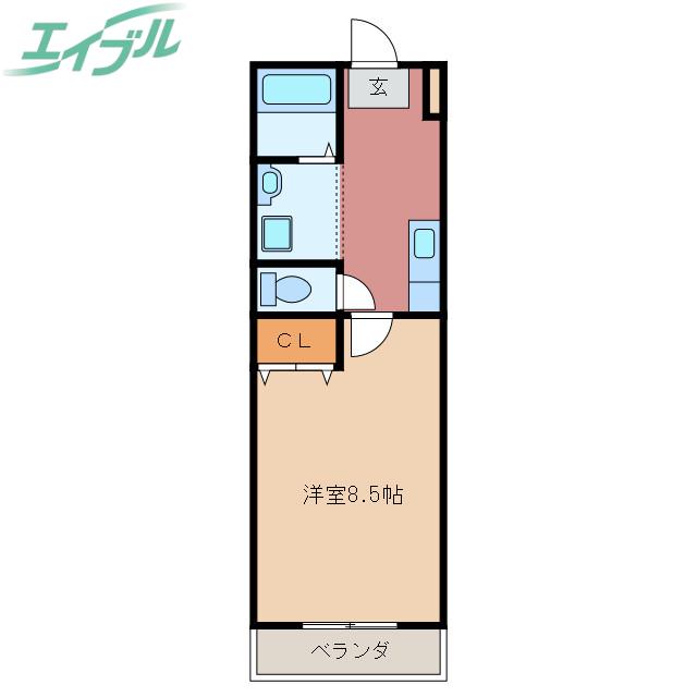 FLOURISH KUBOTA(1K/3階)の間取り写真