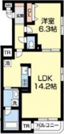 パールヒル 8(1LDK/1階)の間取り写真
