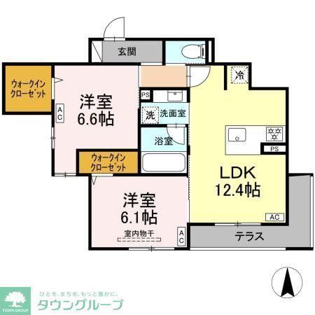 セレスティア中野上高田(2LDK/1階)の間取り写真