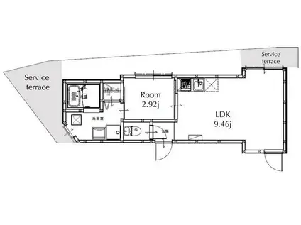 PARK LOUNGE 西巣鴨(1LDK/1階)の間取り写真
