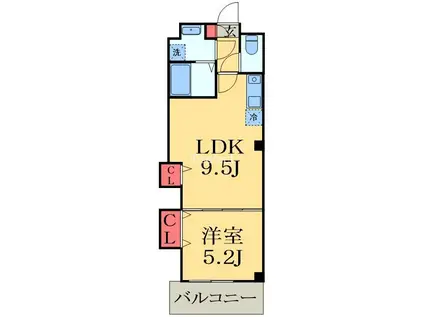 シエルブルー幕張本郷(1LDK/3階)の間取り写真