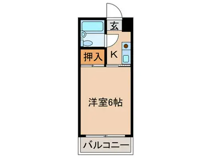 レジデンス610(1K/2階)の間取り写真