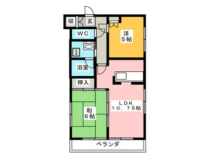 フォロ・ロマーノ(2LDK/3階)の間取り写真
