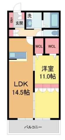 ICCO(2LDK/2階)の間取り写真