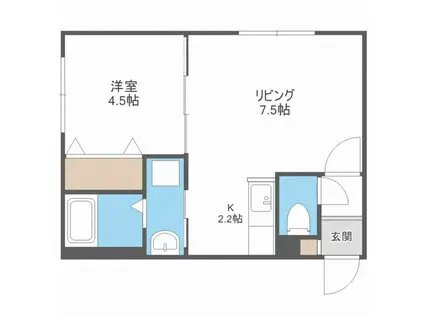 ラ・パールドビジュ(1LDK/3階)の間取り写真