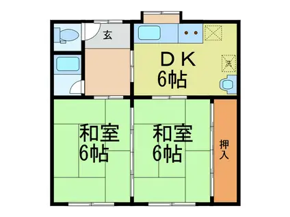 太郎左衛門C-VIII(2DK/1階)の間取り写真