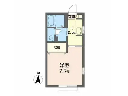 アーバンライフ駅西A(1K/2階)の間取り写真