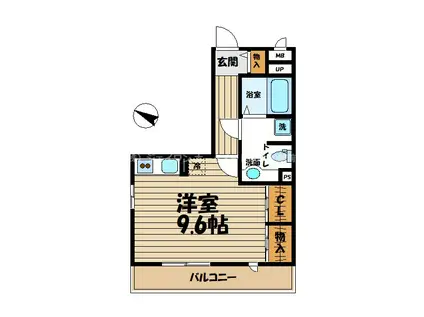 フローラ(ワンルーム/2階)の間取り写真