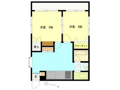 J&A舞浜(1K/2階)の間取り写真