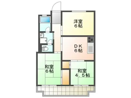 タートルヒルズ黒沢台(3DK/3階)の間取り写真