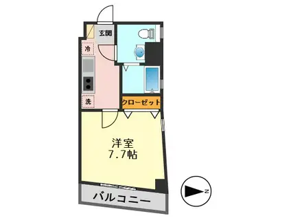 百景ビル(1K/3階)の間取り写真