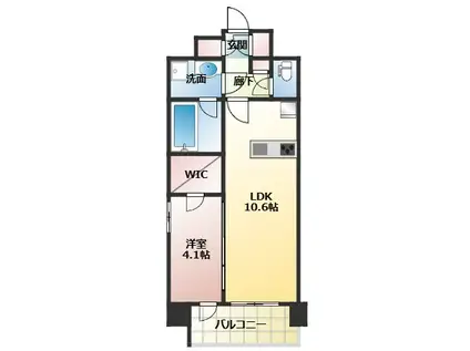 LA GRACE 千林大宮(1LDK/9階)の間取り写真