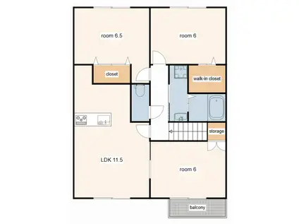 ブランフルーレB(3LDK/2階)の間取り写真