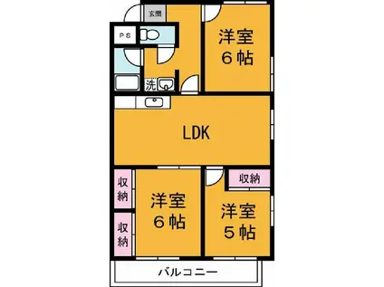 ヴィラエスポワール赤塚(3LDK/2階)の間取り写真