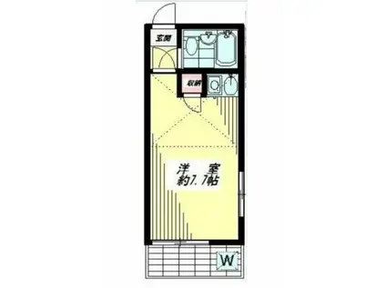 ベルエアー高井戸(ワンルーム/2階)の間取り写真