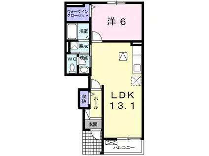 ミサキレジデンス(1LDK/1階)の間取り写真