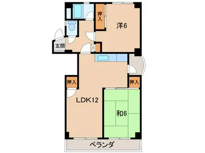 コーポひかり(2LDK/3階)の間取り写真