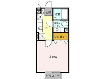 ST北野(1K/1階)の間取り写真