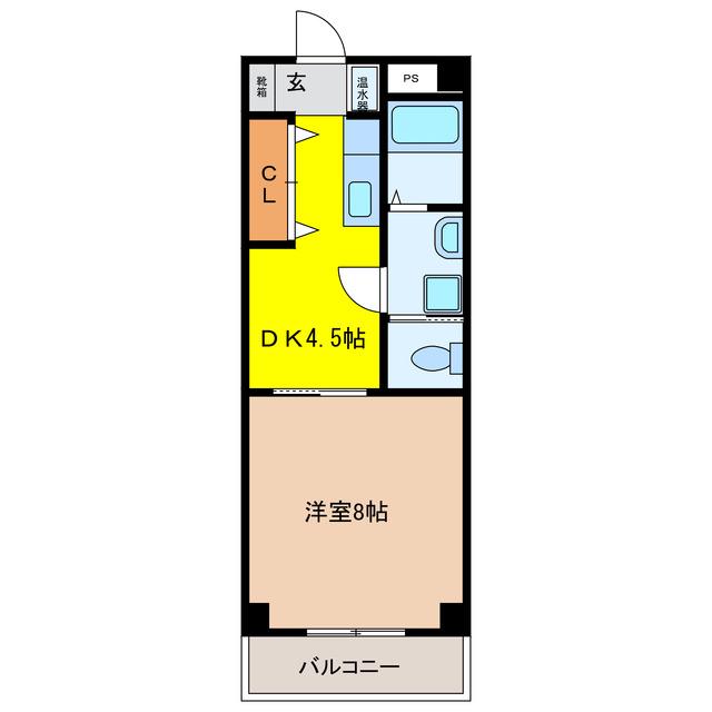 助六ビル(1DK/7階)の間取り写真