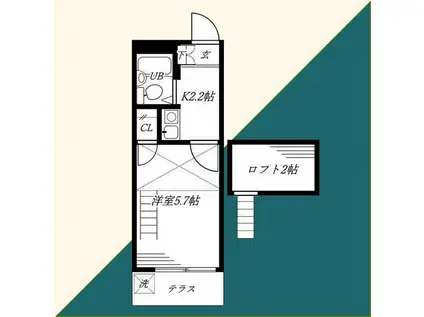 レオパレス保土ヶ谷(1K/1階)の間取り写真