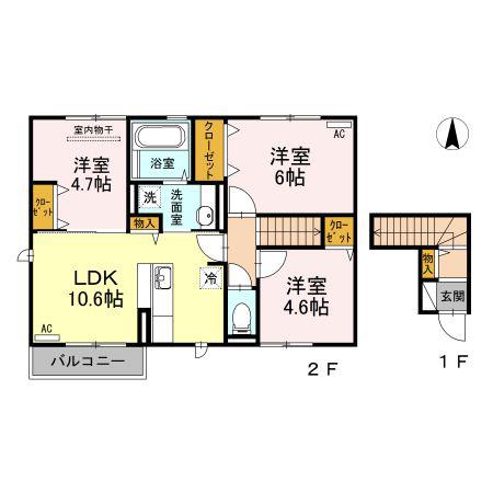 フィオレ(3LDK/2階)の間取り写真