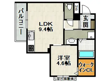 シャーメゾン中山寺II(1LDK/3階)の間取り写真