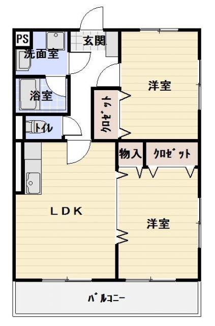 アークブラン(2LDK/3階)の間取り写真
