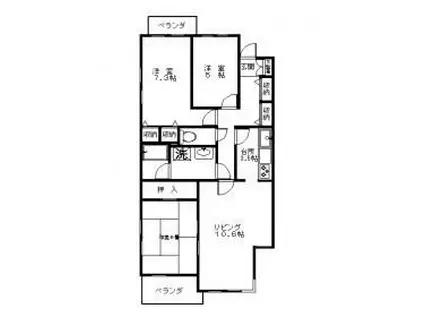 コートハウス藤が丘(3LDK/3階)の間取り写真