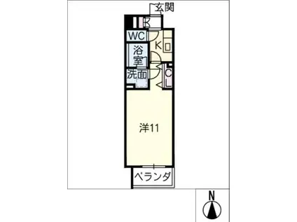 プランドール葵(1K/6階)の間取り写真