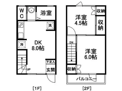 メゾンM5(2DK/1階)の間取り写真