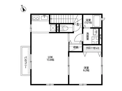 アムール3292(1LDK/2階)の間取り写真