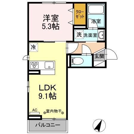 ラ・ルーチェ上田レジデンス(1LDK/3階)の間取り写真