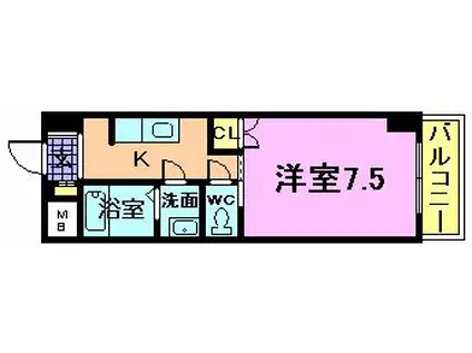 ディークレスト笹口(1K/9階)の間取り写真