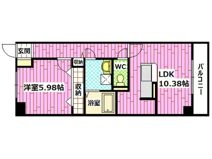 グランツ大町(1LDK/1階)の間取り写真