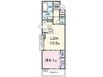 SUMIKAWA(1LDK/1階)の間取り写真