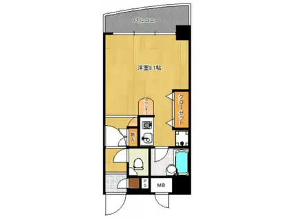 フレックス笹原駅前(ワンルーム/2階)の間取り写真