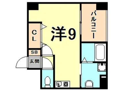 アーバンビュー西宮(ワンルーム/5階)の間取り写真