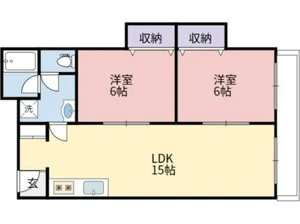 ペシュ七番館(2LDK/4階)の間取り写真