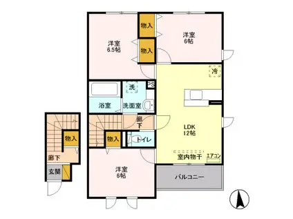 ソラーナ(3LDK/2階)の間取り写真