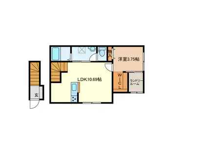 シャロームコートS(1LDK/2階)の間取り写真